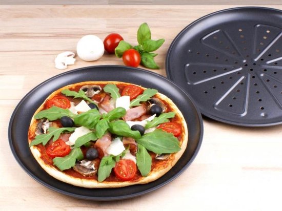 Conceit verkopen Document 2 Stuks Pizza Bakblik |Pizzaplaat | Non stick | 28cm voor in de oven |  bol.com