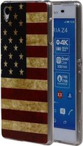 Amerikaanse Vlag TPU Cover Case voor Sony Xperia Z4 Cover