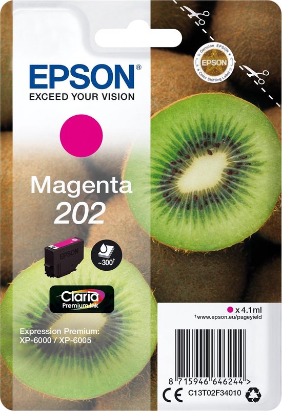 Epson Kiwi Singlepack Magenta 202 Claria Premium Ink