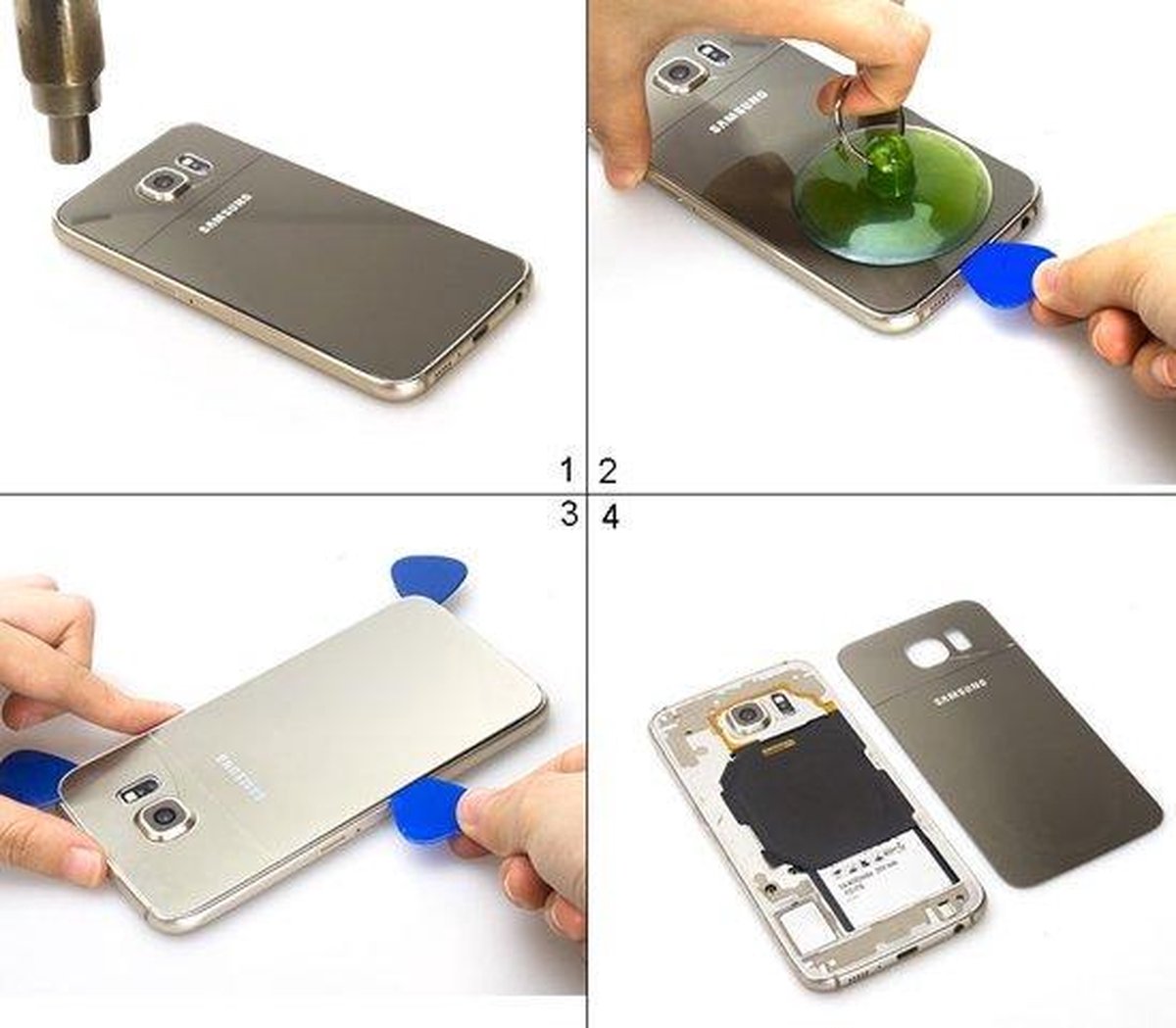 Achterkant glas back cover wit geschikt voor de Samsung Galaxy S6 Edge Plus