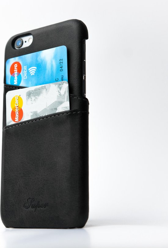 iPhone 7 / 8 Lederen Wallet Telefoon Hoesje - Cover - Kredietkaart -  Bankkaart - Grijs... | bol.com