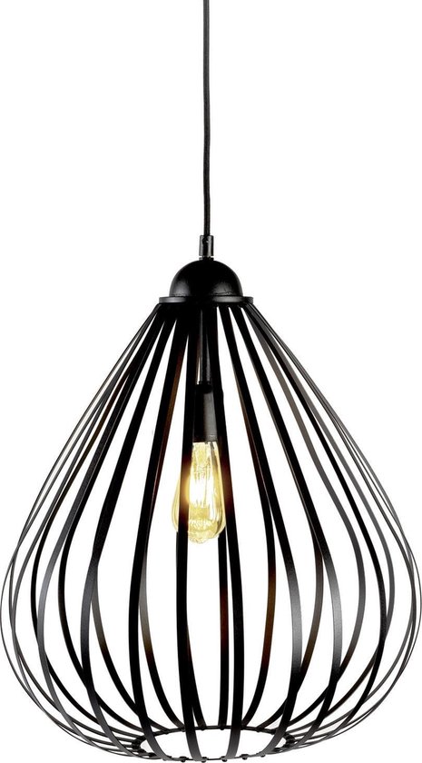 J-Living - hanglamp - Sebo - draadstaal - zwart - 50cm | bol.com