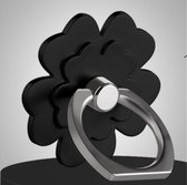 Zwarte Dubbele Bloem: Ring vinger houder- standaard voor telefoon of tablet