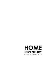 Home Inventory List Template