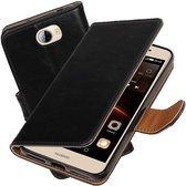 MP Case zwart vintage look hoesje voor Huawei Y6 II Compact book case