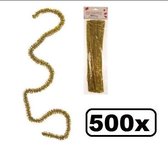 500x Chenille draadjes goud 30cm