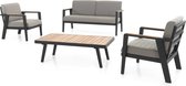 Loungeset Guadeloupe - donkergrijs/teak