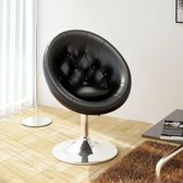 Loungestoel Chesterfield kunstleer zwart