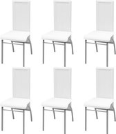 Eetkamerstoel strak design wit 6 st