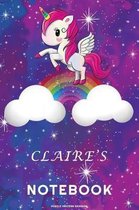 Claire's Unicorn Rainbow Notebook