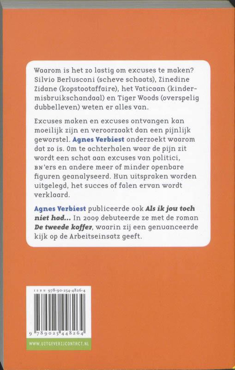 Excuses Nog, En Sorry - back cover
