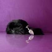 Buttplug met staart - Zwart - Anaal plug met zwarte staart - PinkPonyClubnl