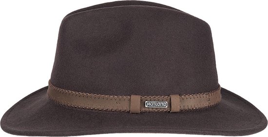 Hatland - Wollen hoed voor volwassenen - Parsons - Donkerbruin - maat M (57CM)