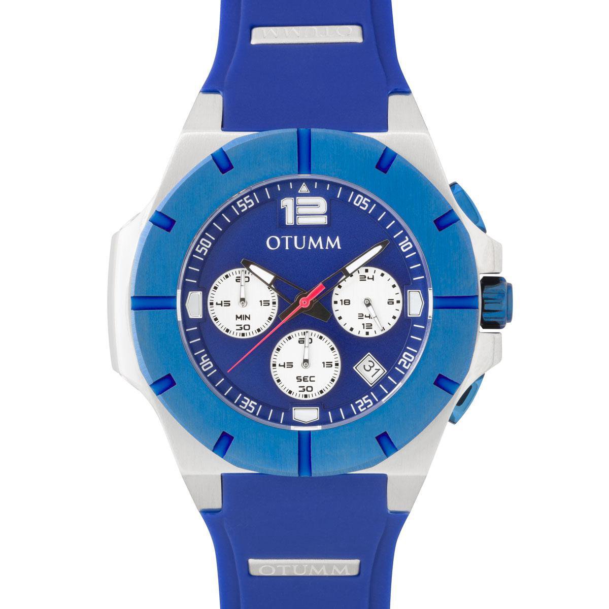 OTUMM New Speed II Steel Blue Bezel Blue Strap 45mm