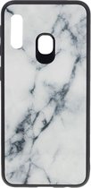 Shop4 - Samsung Galaxy A40 Hoesje - Harde Back Case Marmer Wit