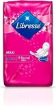 Roze Libresse Maxi maandverband verpakking met 'SecureFit' en 14 normale vleugels.