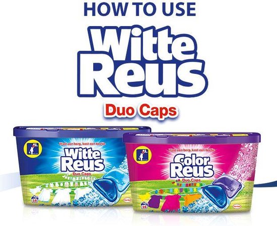 Witte Reus Duo-Caps Wasmiddel Capsules- Halfjaarbox - 128 wasbeurten