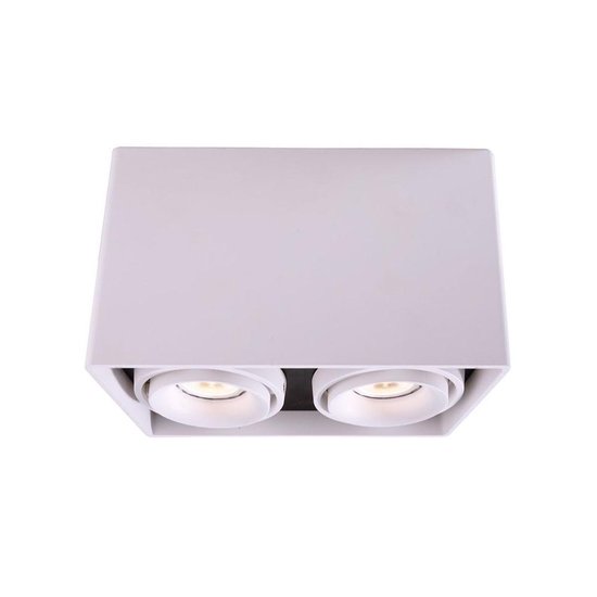 Kapego Surface mounted ceiling lamp, Mona II, bulb(s) not included, constant voltage, 220-240V AC/50-60Hz, number of bases: 2, GU10, 2x max. 50,00 W, aluminum die casting, white, IP20
