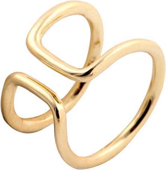 24/7 Jewelry Collection Dubbele Bar Ring Verstelbaar - Verstelbare Ring - Róse Goudkleurig - Amodi