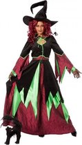 Halloween Heksen kostuum groen/rood vrouwen 40 (l)