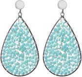 Biba oorbellen licht blauw kristal-kraaltjes |druppel
