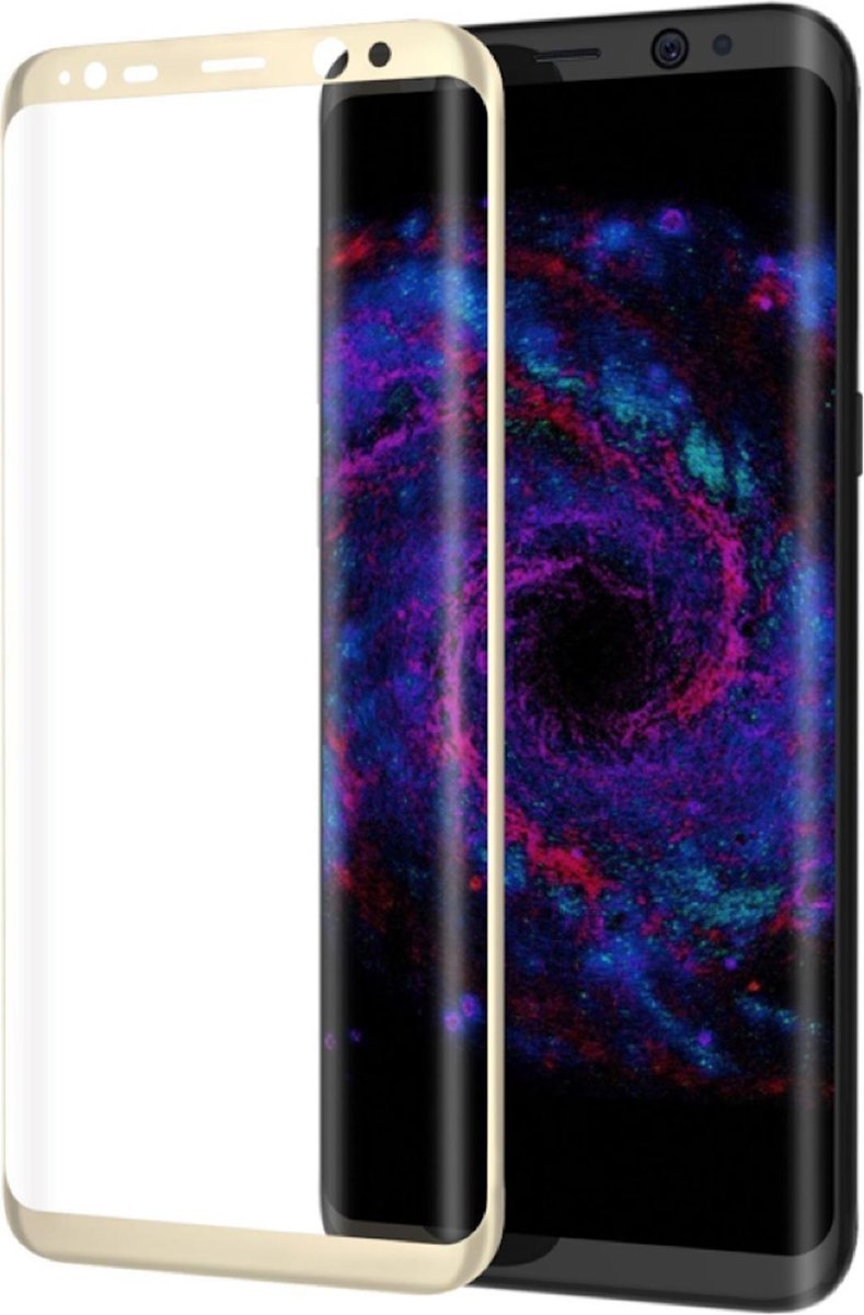 Screenprotector geschikt voor Samsung Galaxy S8+ / S8 Plus - Edged (3D) Tempered Glass Screenprotector Goud 9H