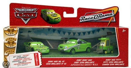 DISNEY PIXAR CARS RACE O RAMA SHINY WAX 3-CAR GIFT PACK