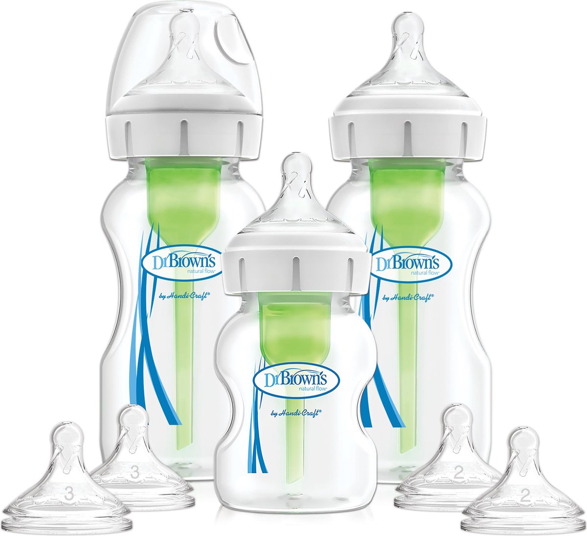 Dr. Brown's Options+ Anti-Colic Starterset - Brede halsfles - Dr. Brown's