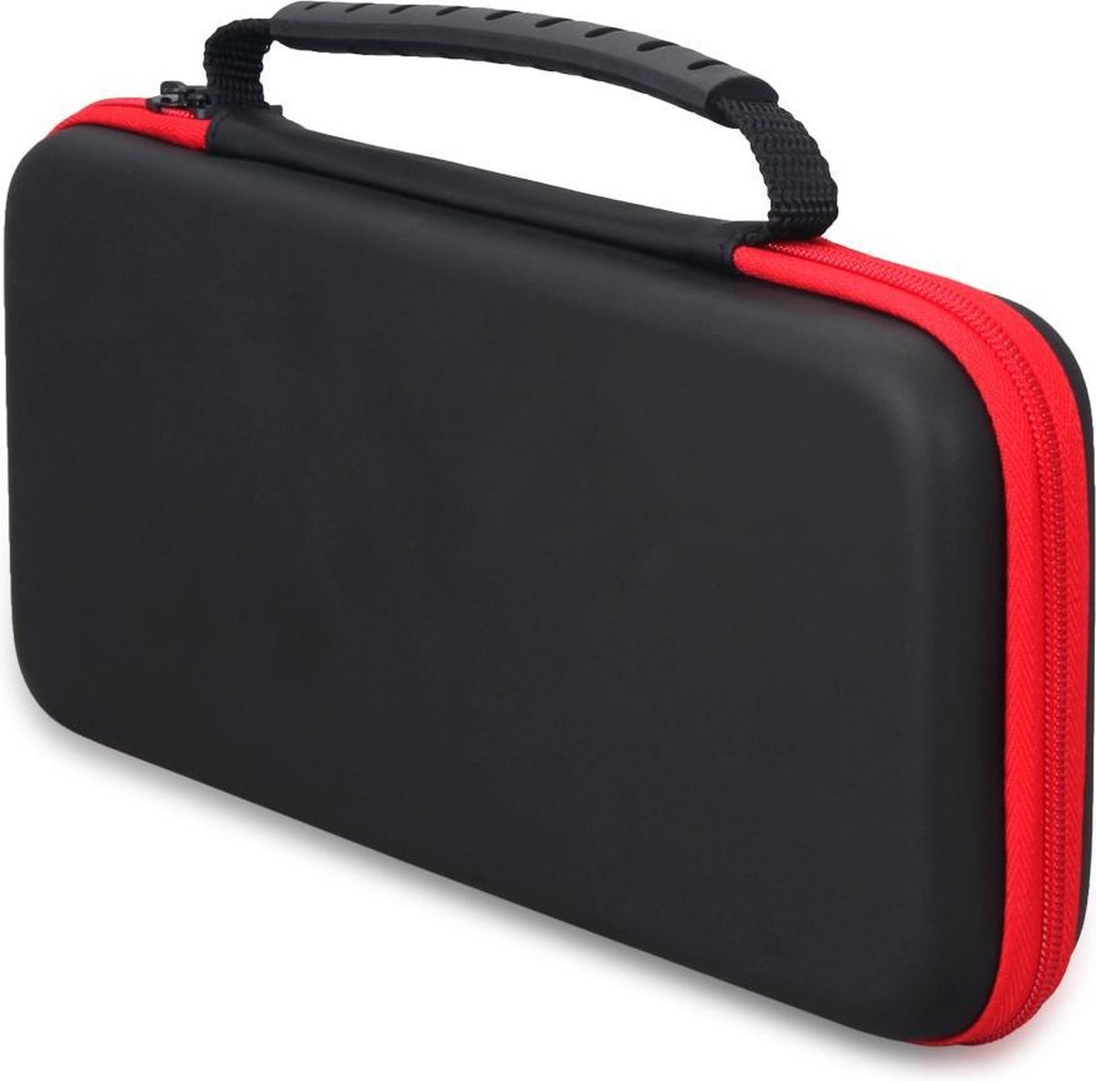 Hoes geschikt voor Nintendo Switch met ruimte voor accessoires - zwart / rood