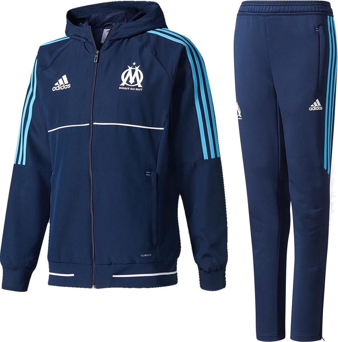 Een goede vriend koffer Ben depressief Adidas Olympique Marseille Trainingsjack 2017-2018 Heren - BK5483 - M |  bol.com