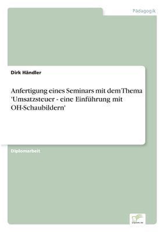 Anfertigung eines Seminars mit dem Thema 'Umsatzsteuer - ein ... - cover