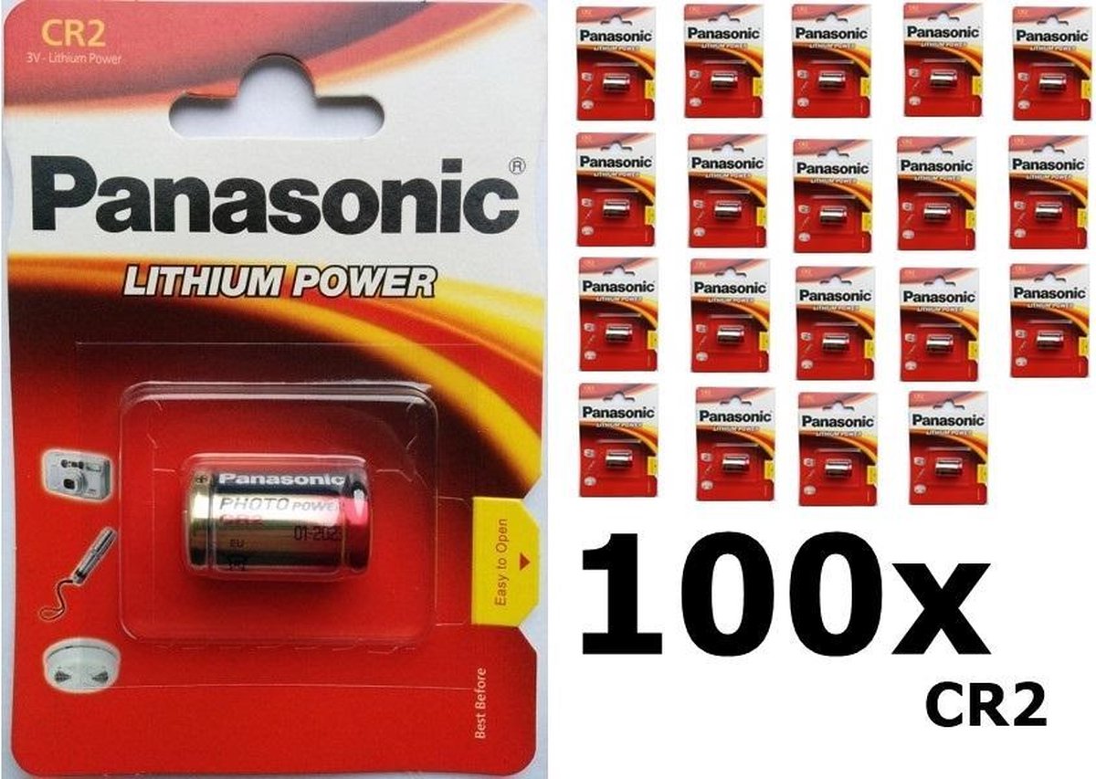 100 Stuks - Panasonic CR2 blister Lithium batterij
