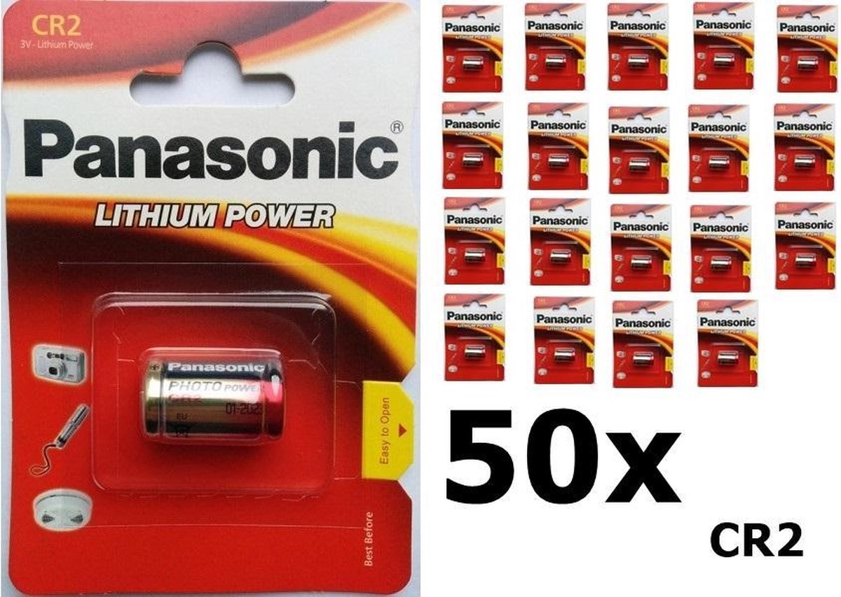 50 Stuks - Panasonic CR2 blister Lithium batterij