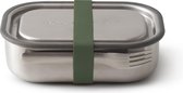 Black+Blum Lunchbox - Incl. Vork en Olijf Siliconen Band - 22x14.7x5 cm - 900 ml - RVS
