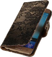 Zwart Lace Booktype Samsung Galaxy S7 Plus Wallet Cover Hoesje