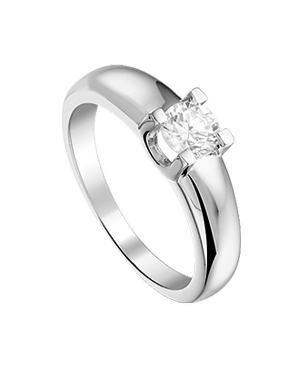 The Jewelry Collection Ring Zirkonia - Zilver Gerhodineerd