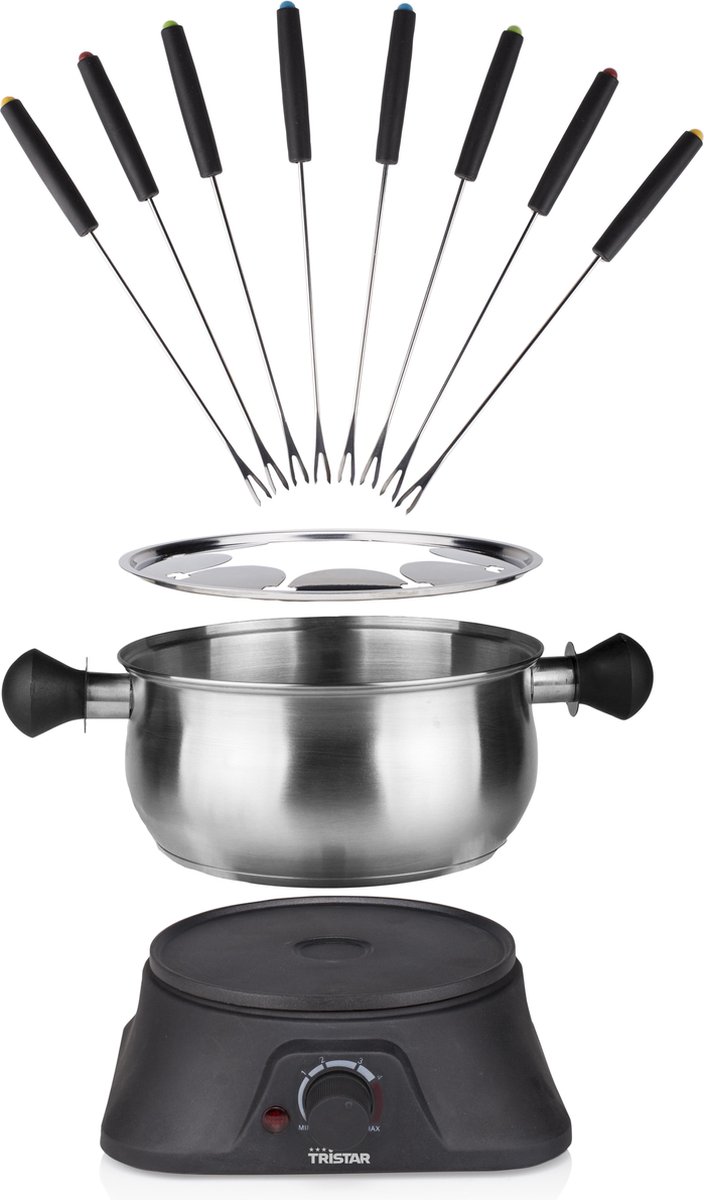 Tristar Fondueset Elektrisch FO-1109 - 1400W - 1,3L voor 8 personen - Incl bakjes, fonduering, vorkjes — cadeau in Kookcadeaus - foto 6