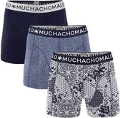 Muchachomalo - Heren - Heren - 3-Pack Boxershorts Chakra - Blauw - XL