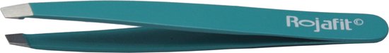 Rojafit Professionele Pincet schuin 9,5cm "Turqoise Queen"