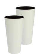 Bloempot Buiten Hoog Rond Tubus Slim 15cm WIT Prosperplast / 2 STUKS ! /