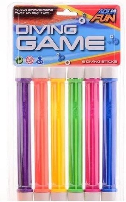 6 stuks gekleurde duikstaafjes 20 cm / duikspeelgoed - duikspeeltjes