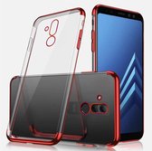 DrPhone Mate 20 Lite étui en TPU de placage de Luxe en Siliconen Slim Fit ultra-mince étui flexible Electro Shine rouge / Transparent