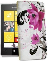 Silicone gel hoesje paars bloem Nokia Lumia 520