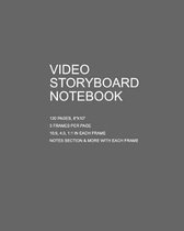 Video Storyboard Notebook 8x10, 120pg Storyboarding Book, 3 Fames Per Page + Notes. Essentials Sketchbook. Film, Movies, Advertising, Animation, Visual Storytelling, Documentary