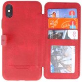 Back Cover Book Design Hoesje Geschikt voor iPhone X Rood