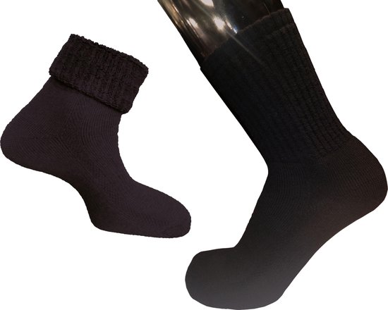 Eureka zachte merino wollen sokken S29 - unisex - zwart - maat 39-42