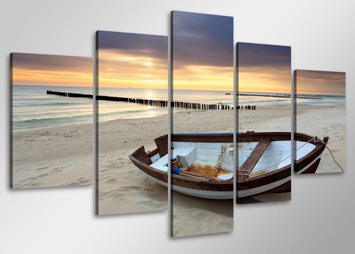 Strand - Canvas Schilderij Vijfluik 100 x 50 cm