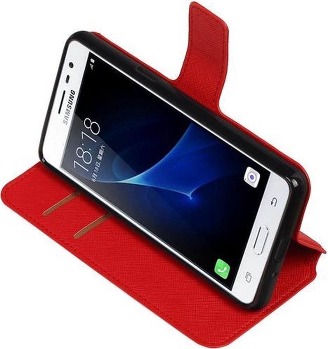Rood Samsung Galaxy J3 Pro TPU wallet case booktype hoesje HM Book
