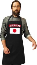 Japanse vlag keukenschort/ barbecueschort/ sushi schort zwart heren en dames - Japan schort