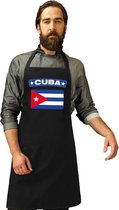Cubaanse vlag keukenschort/ barbecueschort zwart heren en dames - Cuba schort